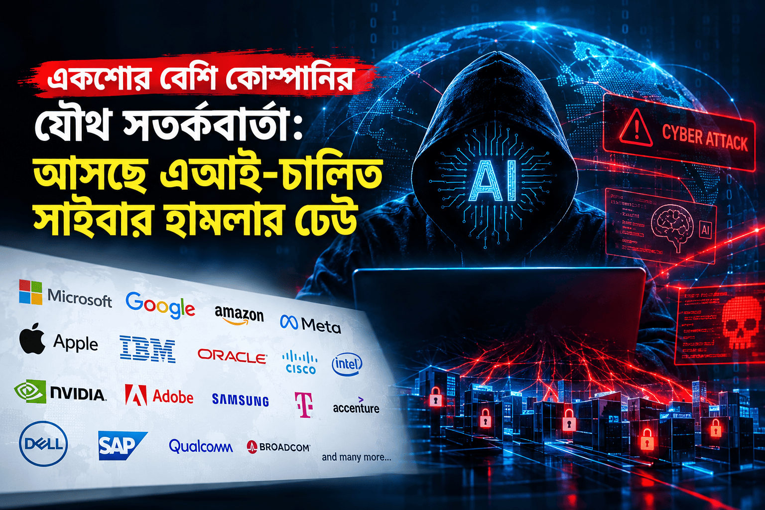 একশোর বেশি কোম্পানির যৌথ সতর্কবার্তা: আসছে এআই-চালিত সাইবার হামলার ঢেউ
